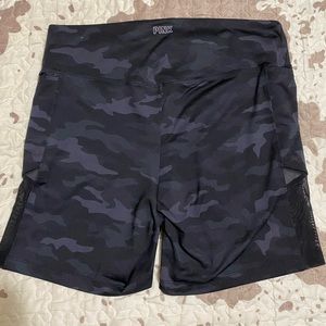 Pink active black camo bike shorts